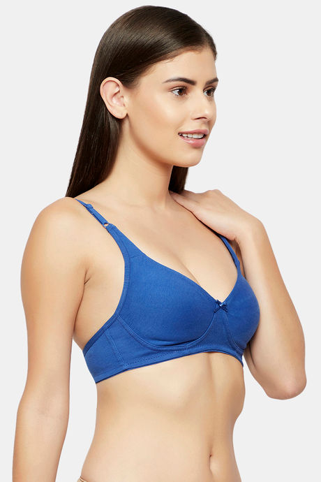 Clovia Double Layered Non Wired Full Coverage T-Shirt Bra - Blue — image 2