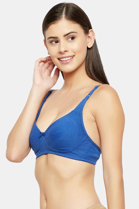 Clovia Double Layered Non Wired Full Coverage T-Shirt Bra - Blue — image 3