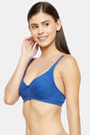 Clovia Double Layered Non Wired Full Coverage T-Shirt Bra - Blue — thumbnail 3