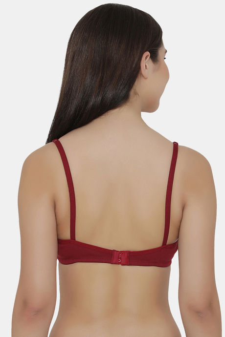 Clovia Double Layered Non Wired Full Coverage T-Shirt Bra - Maroon — image 4