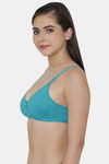 Clovia Single Layered Non Wired Full Coverage T-Shirt Bra - Green — thumbnail 3