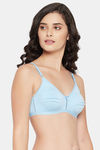 Clovia Single Layered Non Wired Full Coverage T-Shirt Bra - Blue — thumbnail 2