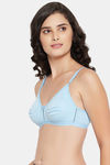 Clovia Single Layered Non Wired Full Coverage T-Shirt Bra - Blue — thumbnail 3