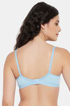 Clovia Single Layered Non Wired Full Coverage T-Shirt Bra - Blue — thumbnail 4
