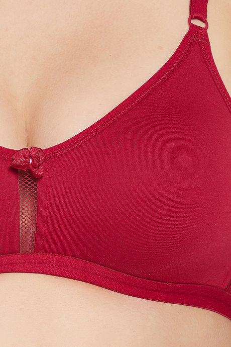 Clovia Single Layered Non Wired Full Coverage T-Shirt Bra - Maroon — image 5