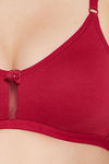 Clovia Single Layered Non Wired Full Coverage T-Shirt Bra - Maroon — thumbnail 5