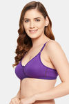 Clovia Single Layered Non Wired Full Coverage T-Shirt Bra - Purple — thumbnail 3