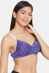 Clovia Padded Non Wired Full Coverage T-Shirt Bra - Blue — thumbnail 2