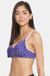 Clovia Padded Non Wired Full Coverage T-Shirt Bra - Blue — thumbnail 3