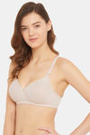 Clovia Padded Non Wired Full Coverage T-Shirt Bra - Beige — thumbnail 3