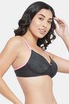Clovia Padded Non Wired Full Coverage T-Shirt Bra - Grey — thumbnail 2