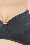 Clovia Padded Non Wired Full Coverage T-Shirt Bra - Grey — thumbnail 5