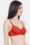 Clovia Padded Non Wired Full Coverage T-Shirt Bra - Red — thumbnail 2
