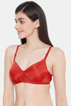Clovia Padded Non Wired Full Coverage T-Shirt Bra - Red — thumbnail 3