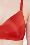 Clovia Padded Non Wired Full Coverage T-Shirt Bra - Red — thumbnail 5
