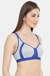Clovia Single Layered Non Wired Full Coverage T-Shirt Bra - Blue — thumbnail 2