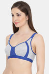 Clovia Single Layered Non Wired Full Coverage T-Shirt Bra - Blue — thumbnail 3