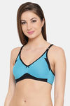 Clovia Single Layered Non Wired Full Coverage T-Shirt Bra - Blue — thumbnail 3