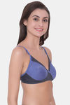 Clovia Single Layered Non Wired Full Coverage T-Shirt Bra - Navy Blue — thumbnail 2