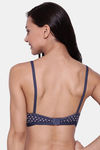 Clovia Single Layered Non Wired Medium Coverage T-Shirt Bra - Blue — thumbnail 4