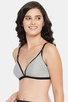 Clovia Double Layered Non Wired Medium Coverage T-Shirt Bra - Grey — thumbnail 3