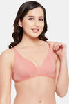 Clovia Single Layered Non Wired Medium Coverage T-Shirt Bra - Peach — thumbnail 2
