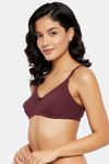 Clovia Double Layered Non Wired Full Coverage T-Shirt Bra - Red — thumbnail 3