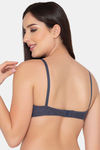 Clovia Double Layered Non Wired Full Coverage T-Shirt Bra - Blue — thumbnail 4