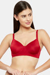 Clovia Padded Non Wired Full Coverage T-Shirt Bra - Red — thumbnail 1