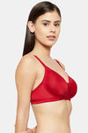 Clovia Padded Non Wired Full Coverage T-Shirt Bra - Red — thumbnail 2
