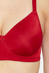Clovia Padded Non Wired Full Coverage T-Shirt Bra - Red — thumbnail 5