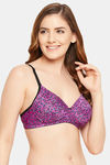 Clovia Padded Non Wired Full Coverage T-Shirt Bra - Purple — thumbnail 2