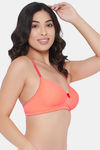 Clovia Padded Non Wired Full Coverage T-Shirt Bra - Orange — thumbnail 2