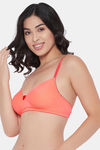 Clovia Padded Non Wired Full Coverage T-Shirt Bra - Orange — thumbnail 3