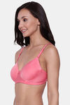 Clovia Padded Non Wired Full Coverage T-Shirt Bra - Pink — thumbnail 3