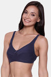 Clovia Double Layered Non Wired Full Coverage T-Shirt Bra - Blue — thumbnail 3