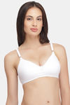 Clovia Single Layered Non Wired Full Coverage T-Shirt Bra - White — thumbnail 1
