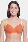 Clovia Padded Non Wired Full Coverage T-Shirt Bra - Orange — thumbnail 1