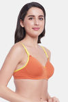 Clovia Padded Non Wired Full Coverage T-Shirt Bra - Orange — thumbnail 2