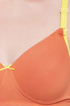 Clovia Padded Non Wired Full Coverage T-Shirt Bra - Orange — thumbnail 5