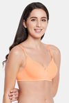 Clovia Padded Non Wired Full Coverage T-Shirt Bra - Orange — thumbnail 2