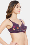 Clovia Padded Non Wired Full Coverage T-Shirt Bra - Navy Blue — thumbnail 2