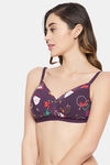Clovia Padded Non Wired Full Coverage T-Shirt Bra - Navy Blue — thumbnail 3