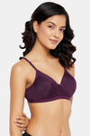 Clovia Padded Non Wired Full Coverage T-Shirt Bra - Purple — thumbnail 2