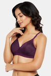 Clovia Padded Non Wired Full Coverage T-Shirt Bra - Purple — thumbnail 3