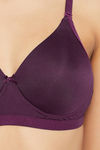 Clovia Padded Non Wired Full Coverage T-Shirt Bra - Purple — thumbnail 5