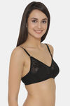 Clovia Single Layered Non Wired Full Coverage T-Shirt Bra - Black — thumbnail 2