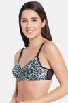 Clovia Padded Non Wired Full Coverage T-Shirt Bra - Black — thumbnail 3
