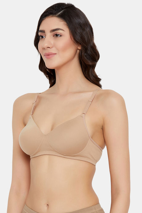 Clovia Padded Non Wired Full Coverage T-Shirt Bra - Beige — image 3