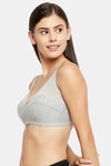 Clovia Double Layered Non Wired Full Coverage T-Shirt Bra - Grey — thumbnail 3